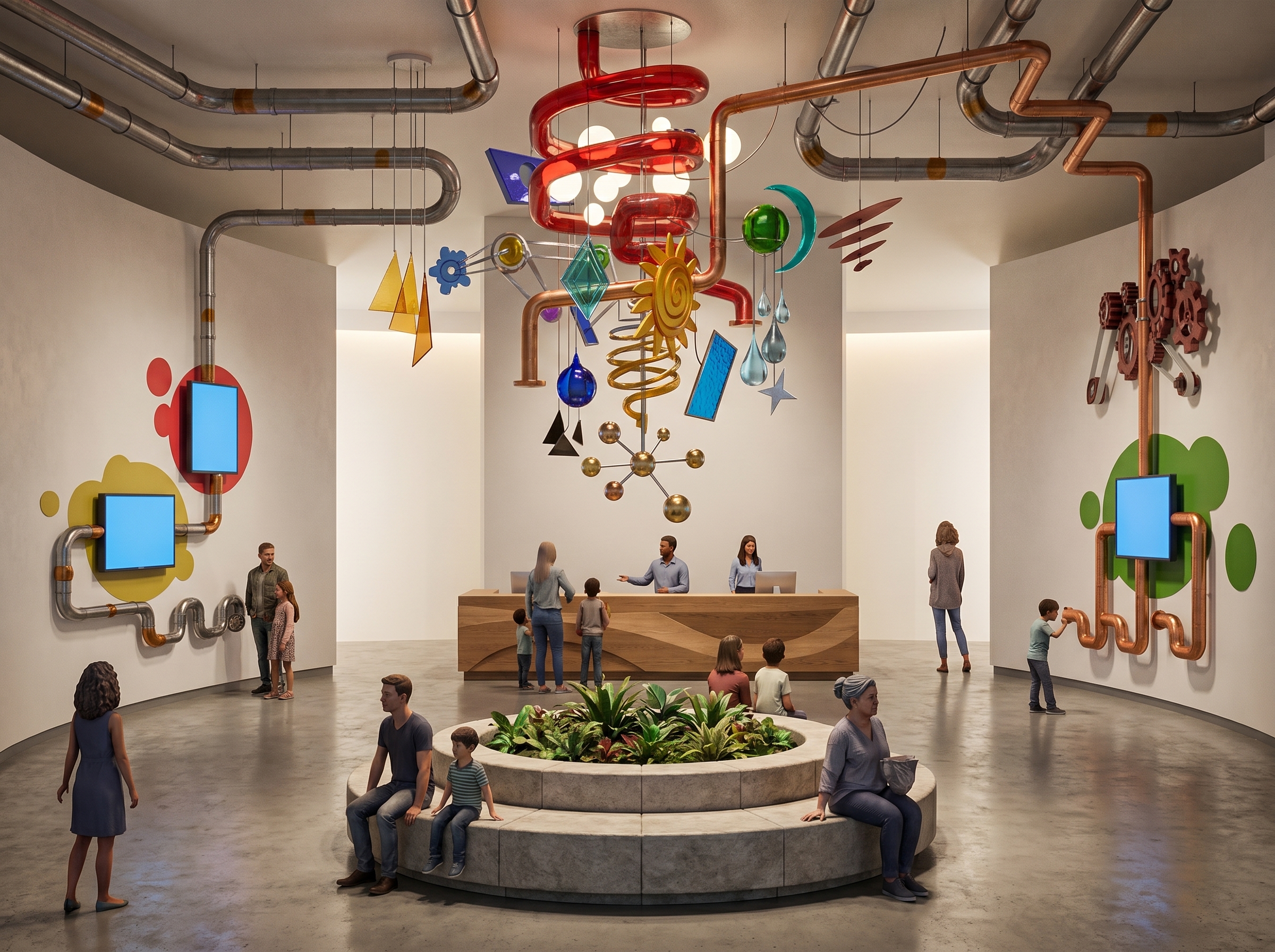 A bright hands-on museum exhibit for children
